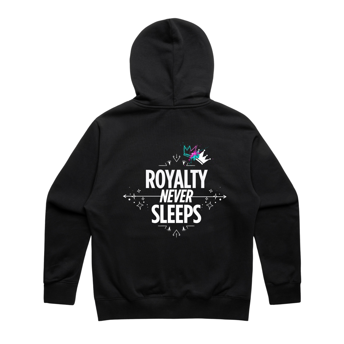 Royalty Never Sleeps Zipped Hoodie - Black