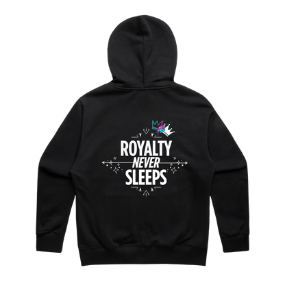 Royalty Never Sleeps Zipped Hoodie - Black