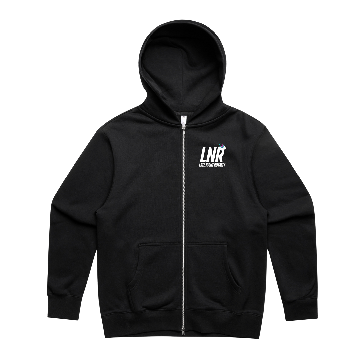 Royalty Never Sleeps Zipped Hoodie - Black