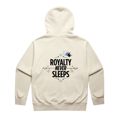 Royalty Never Sleeps Zipped Hoodie - Ecru