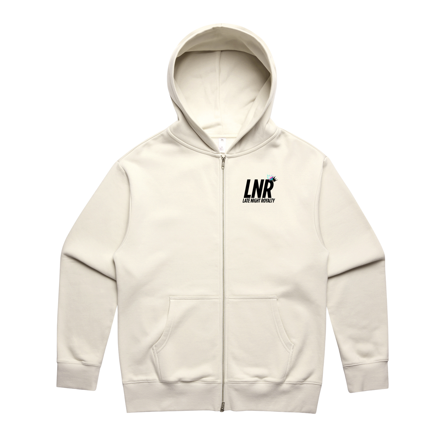 Royalty Never Sleeps Zipped Hoodie - Ecru