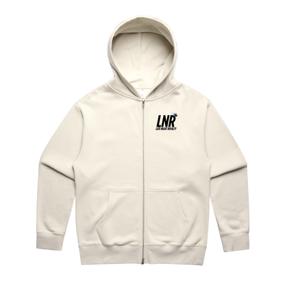 Royalty Never Sleeps Zipped Hoodie - Ecru