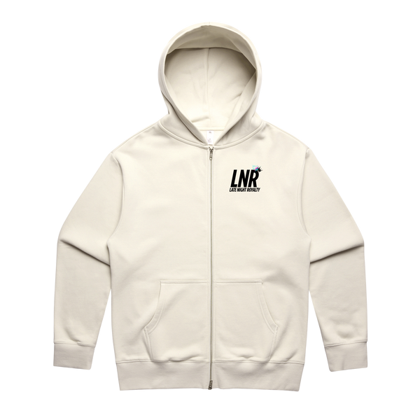 Royalty Never Sleeps Zipped Hoodie - Ecru